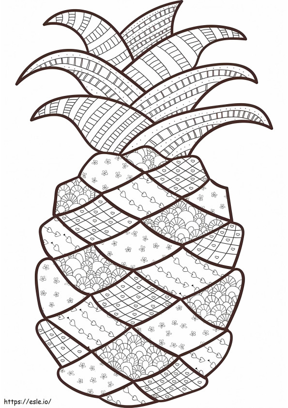 Adult Pineapple coloring page