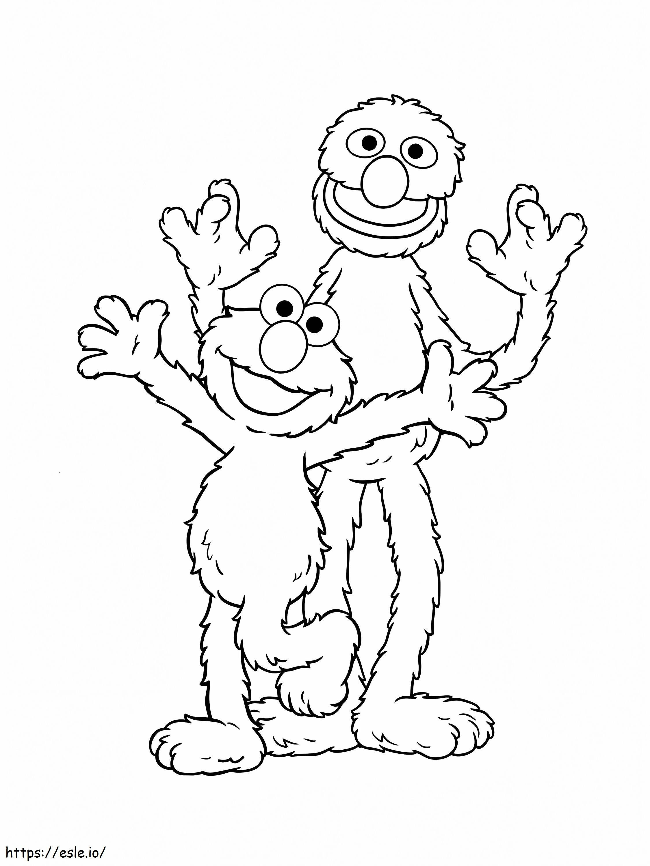 Grover And Elmo coloring page