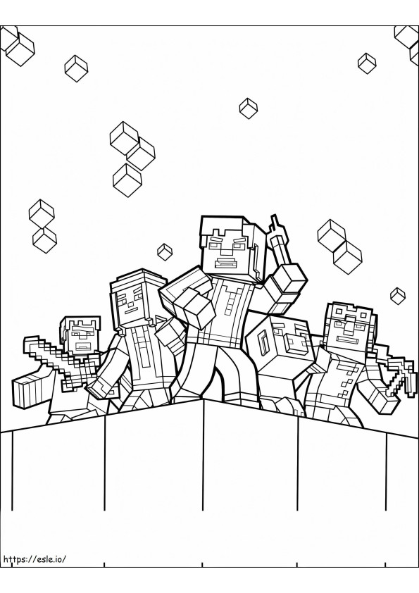 Minecraft Team coloring page