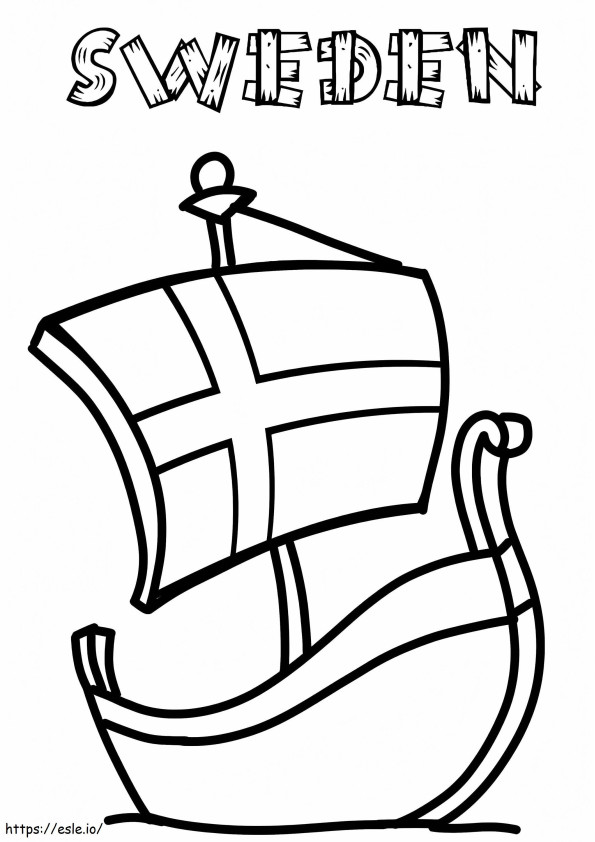 Sweden Ship coloring page