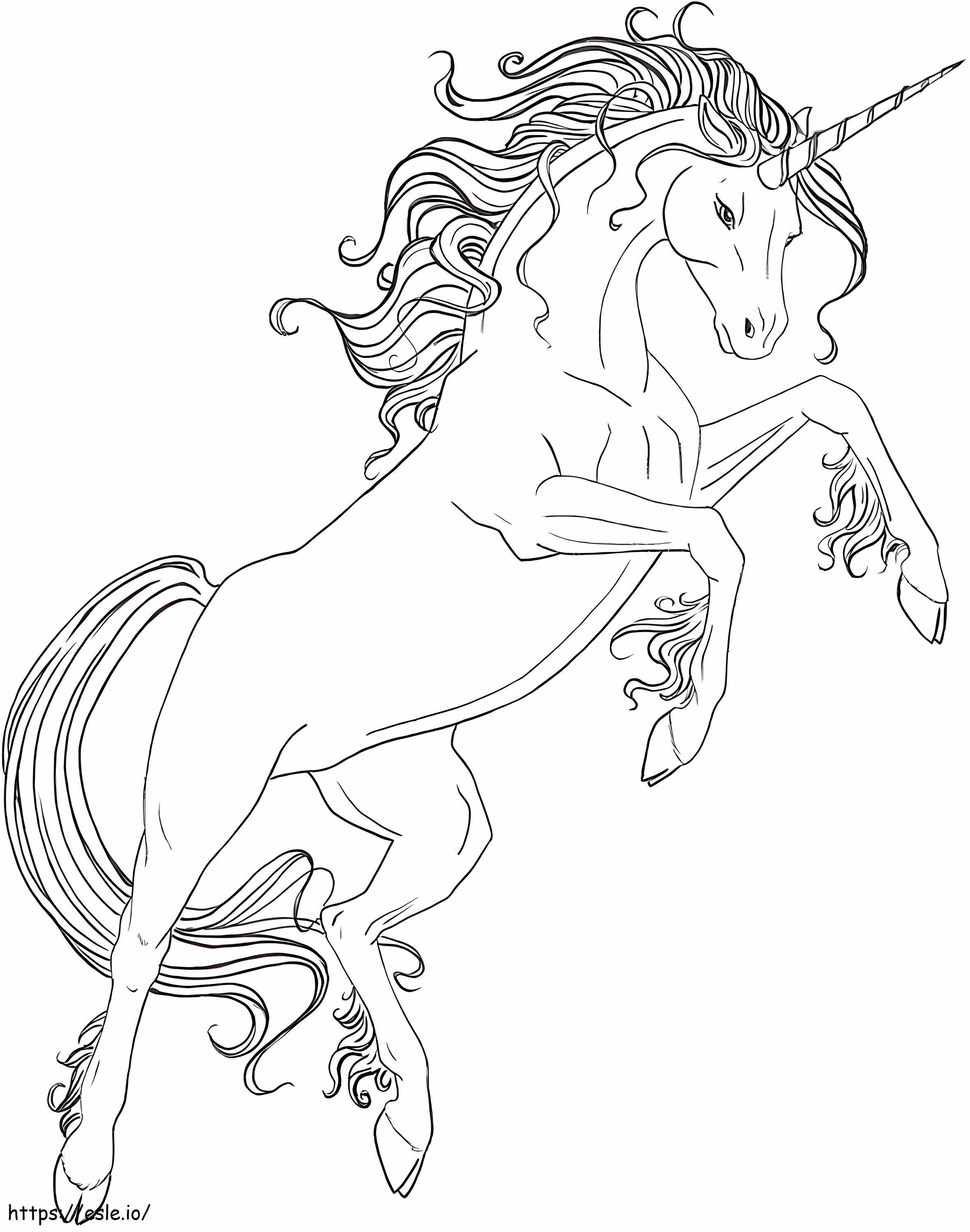 Unicorn Jumping A4 coloring page