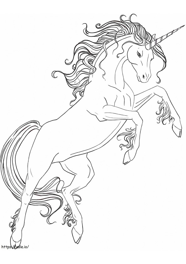 Unicorn Jumping A4 coloring page