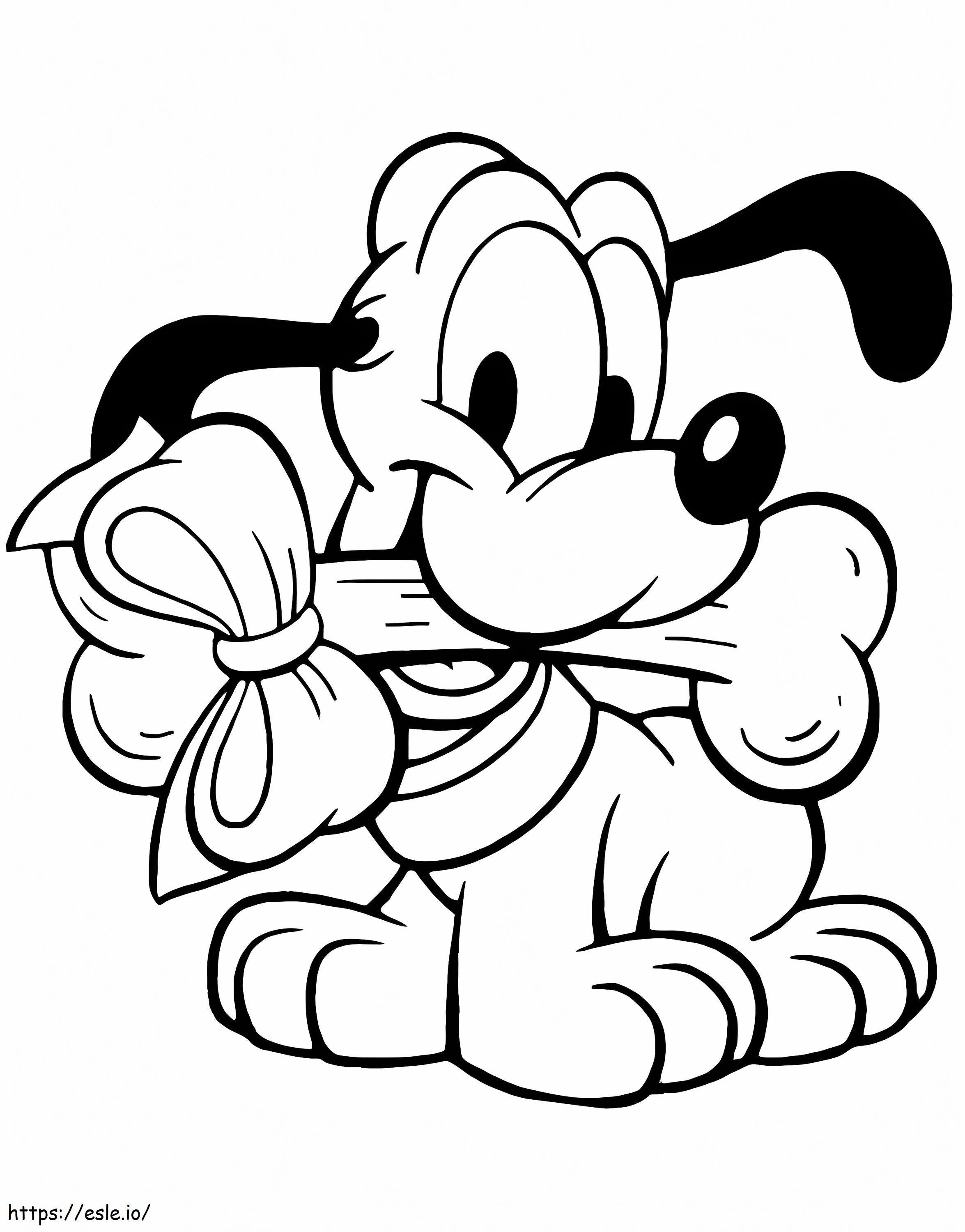 Baby Pluto With Bone coloring page