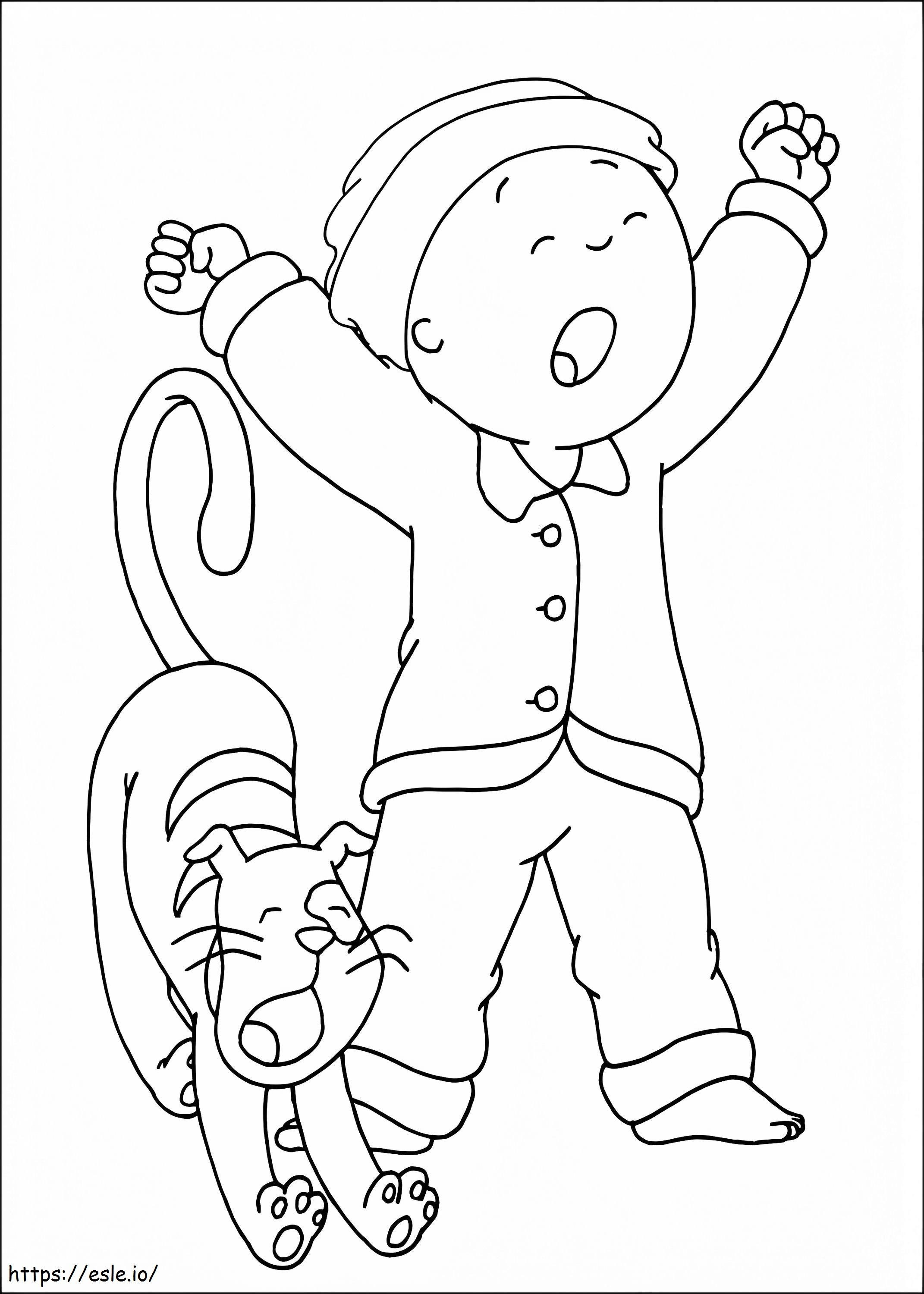 Gilbert N Caillou Yawning A4 coloring page