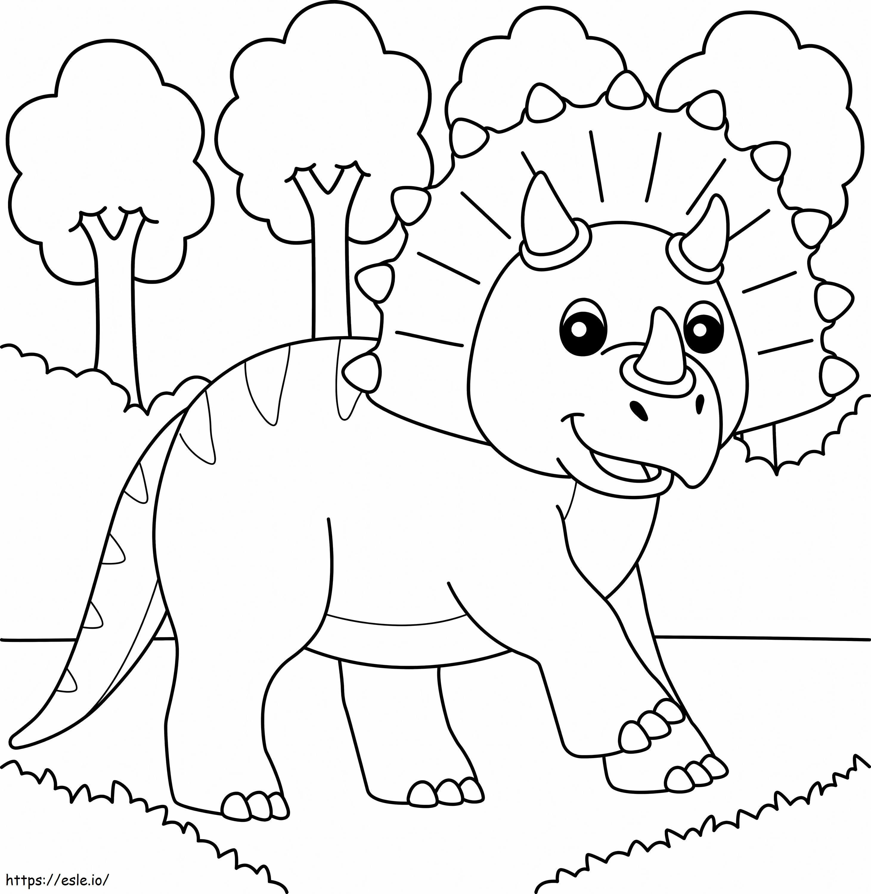 Triceratops Walking coloring page