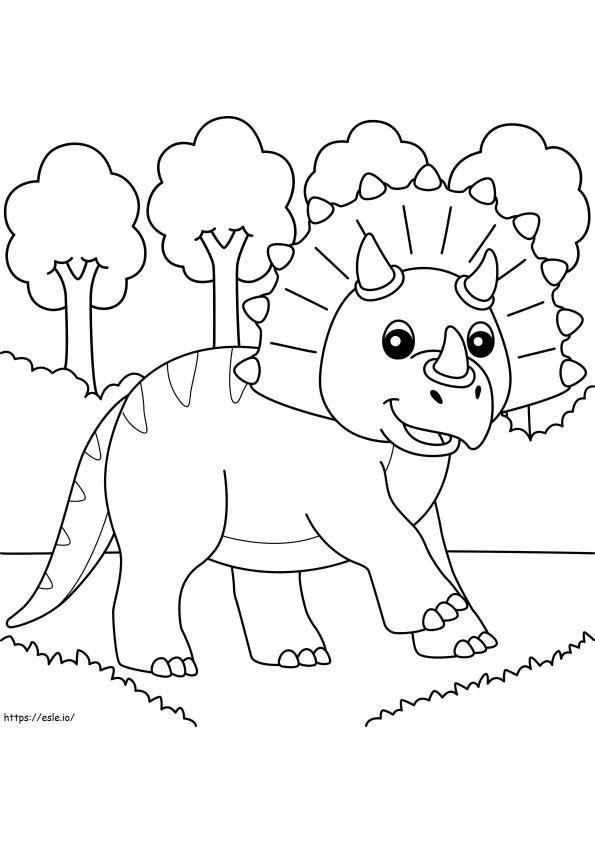Triceratops Walking coloring page
