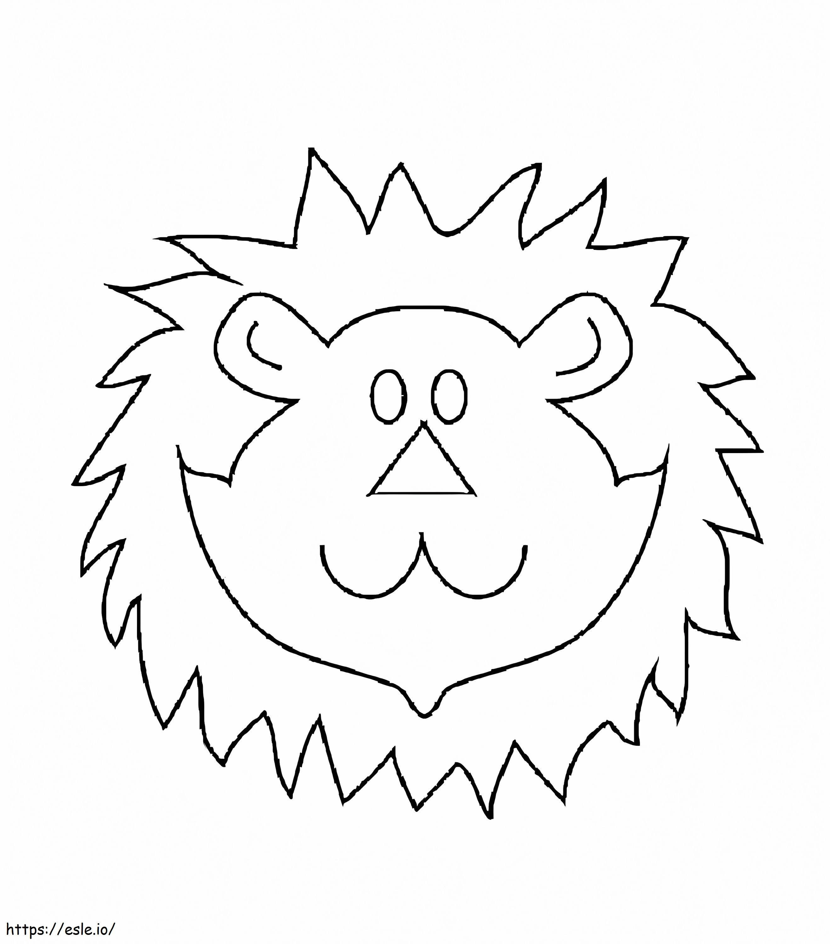 Coloriage Visage de lion simple à imprimer dessin