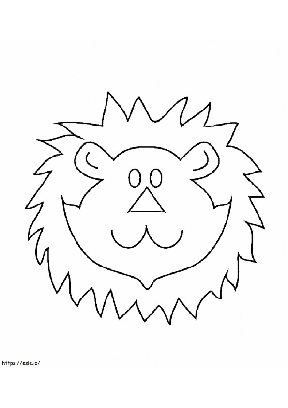 シンプルなライオンの顔 ぬりえ - 塗り絵
