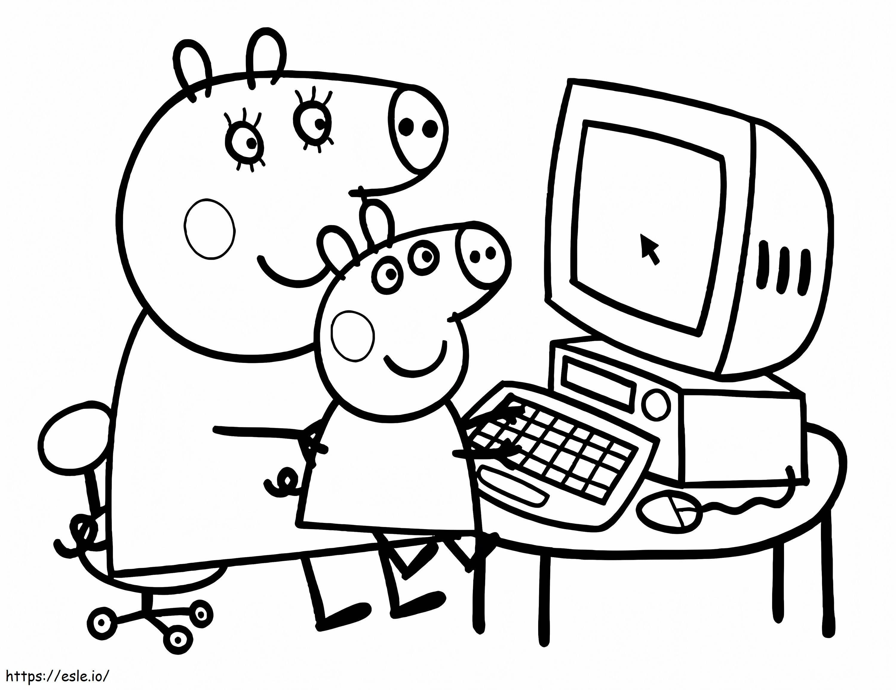 Peppa Pig And Mummy Pig coloring page