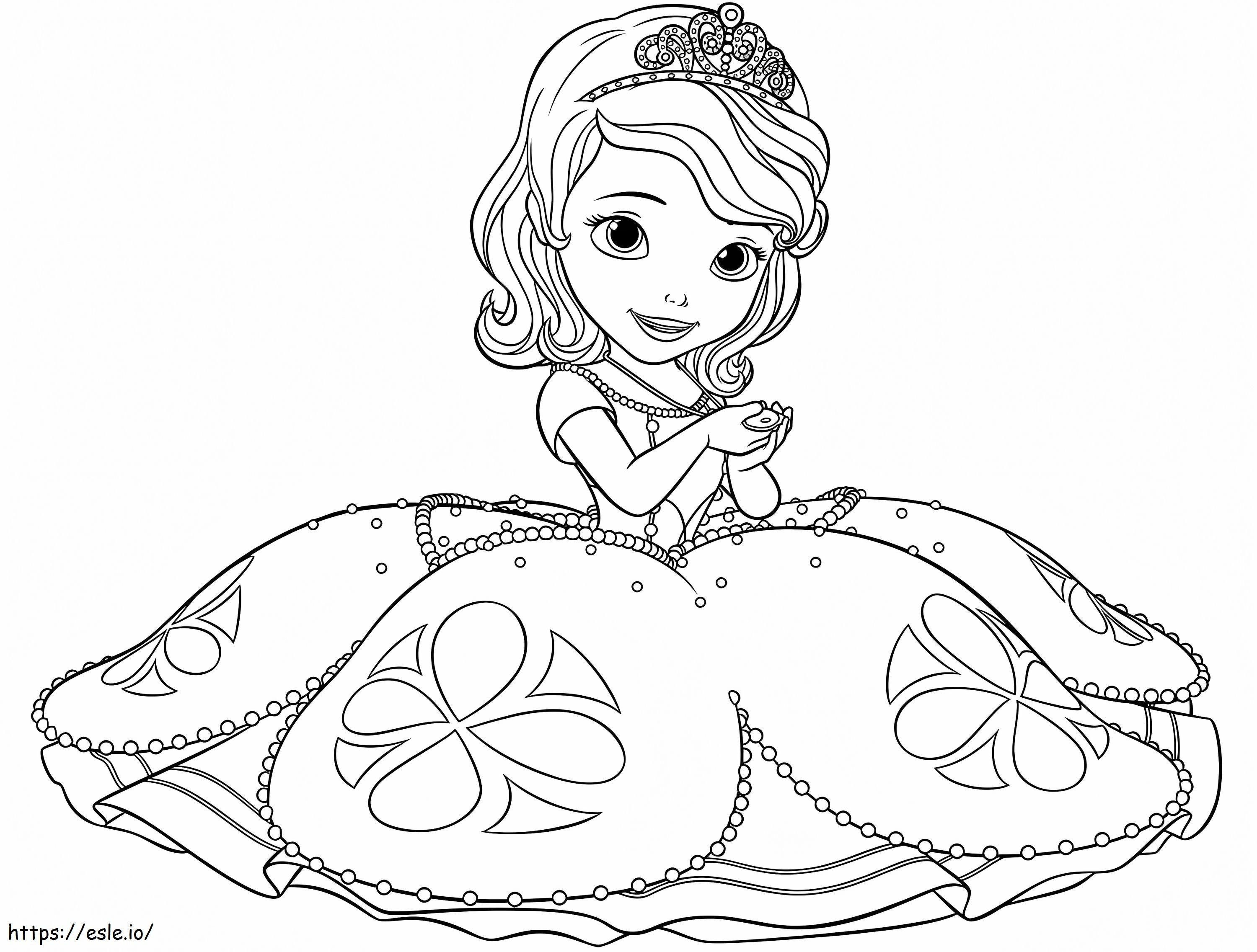 Adorável Princesa Sofia 1 para colorir