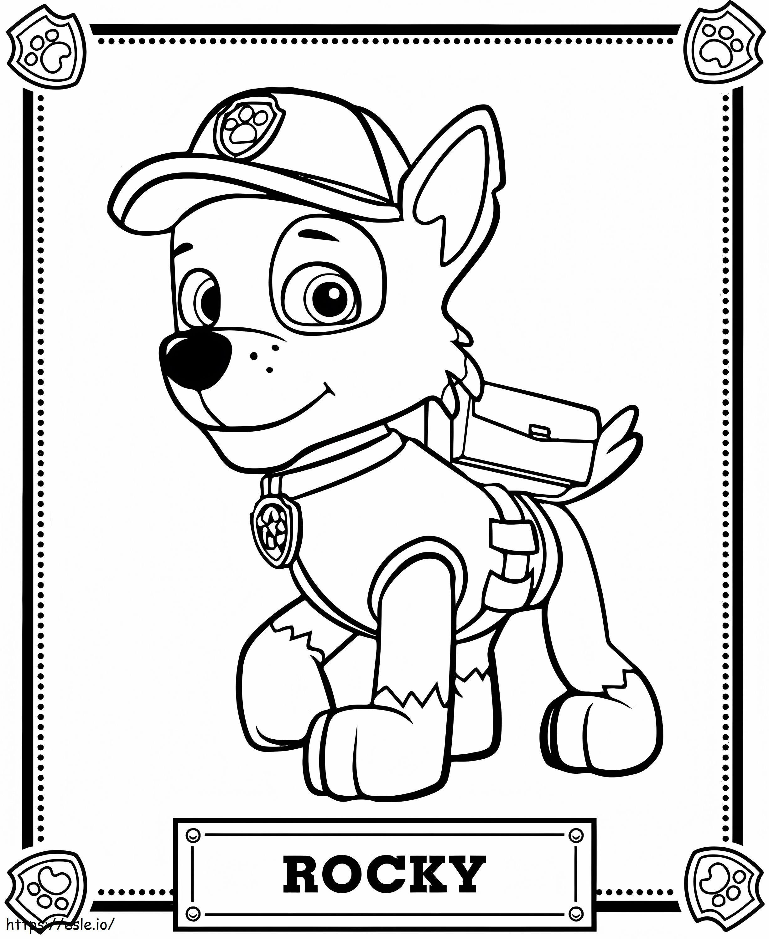 Rocky In Paw Patrol A4 coloring page