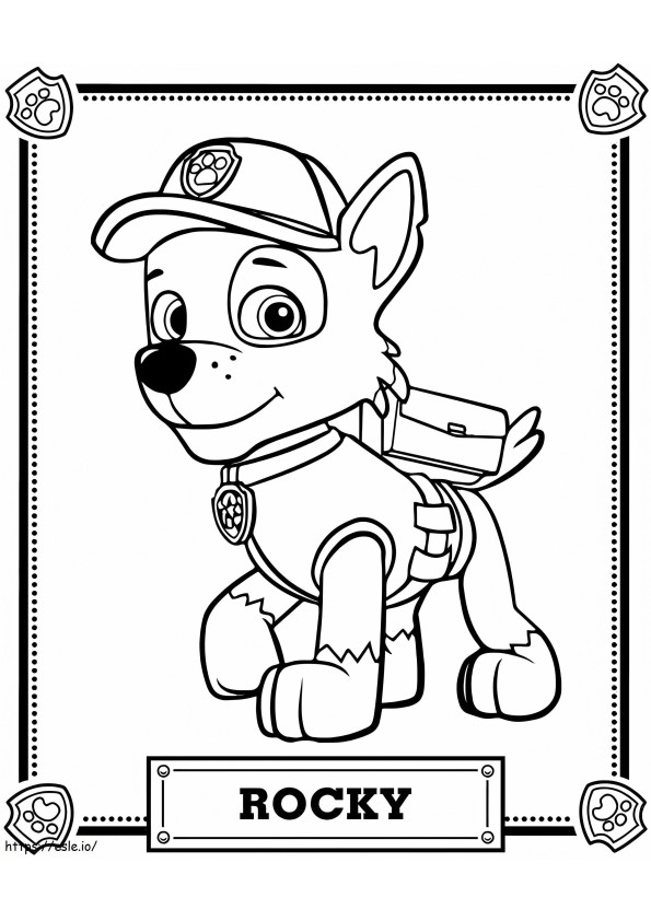 Rocky In Paw Patrol A4 coloring page