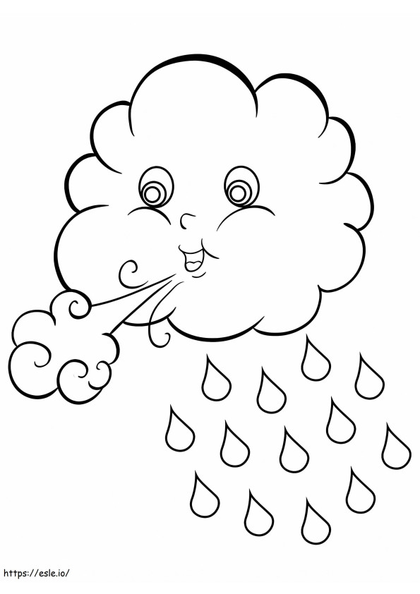Cute Rain Cloud coloring page