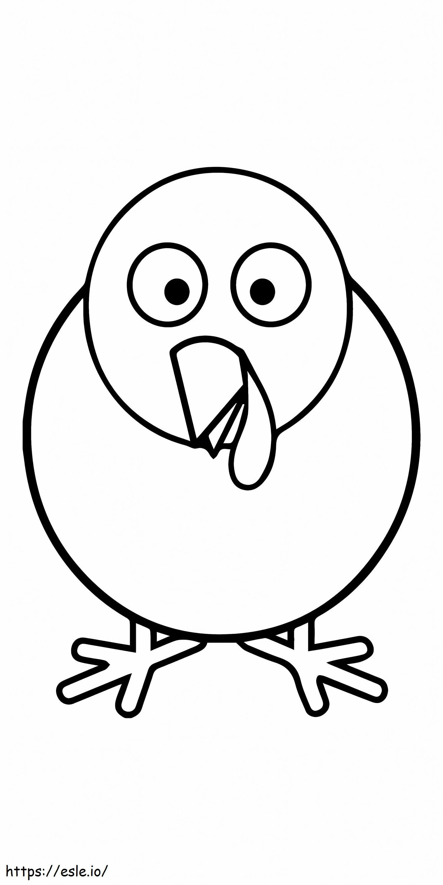Round Turkey coloring page