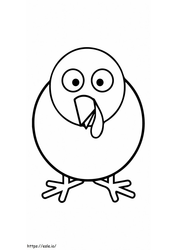 Round Turkey coloring page