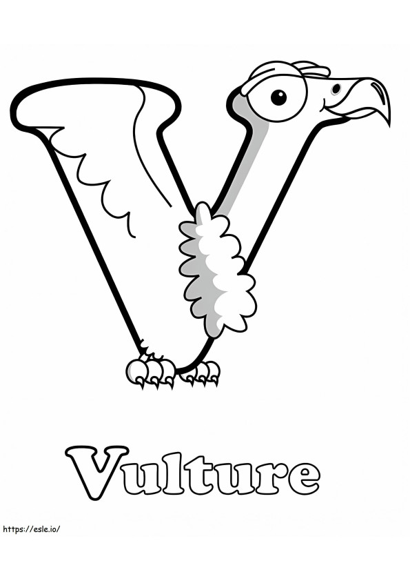 Avvoltoio Lettera V da colorare