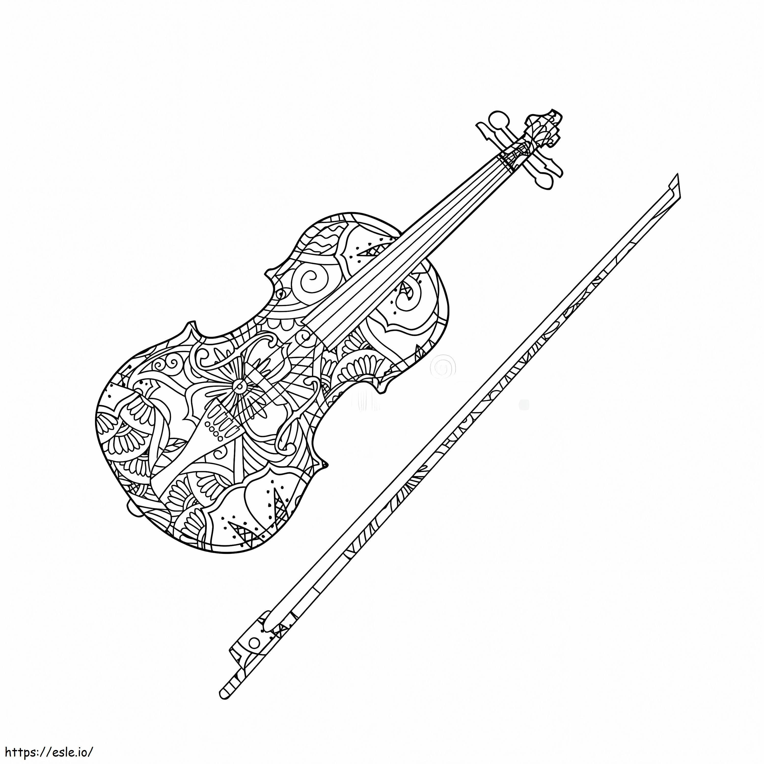 Coloriage Mandala de violon à imprimer dessin