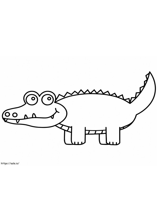 Cute Easy Alligator coloring page