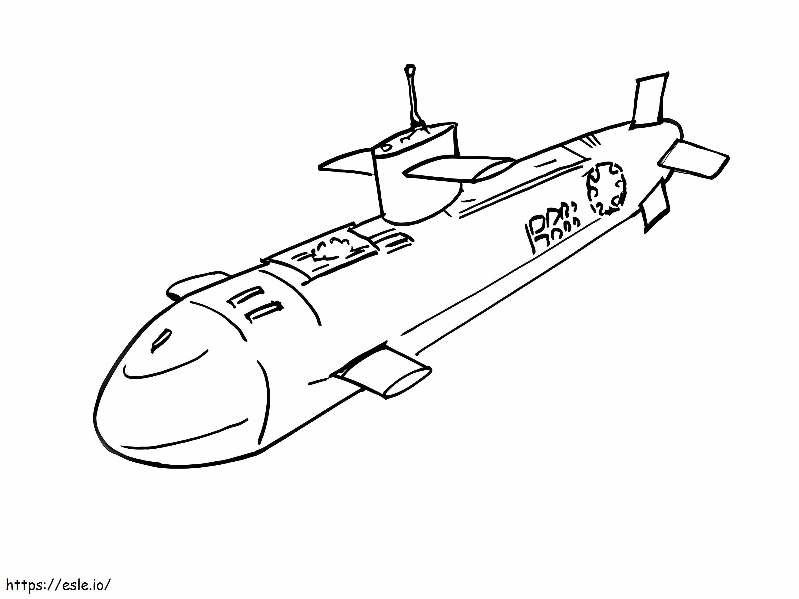 Military Submarine coloring page