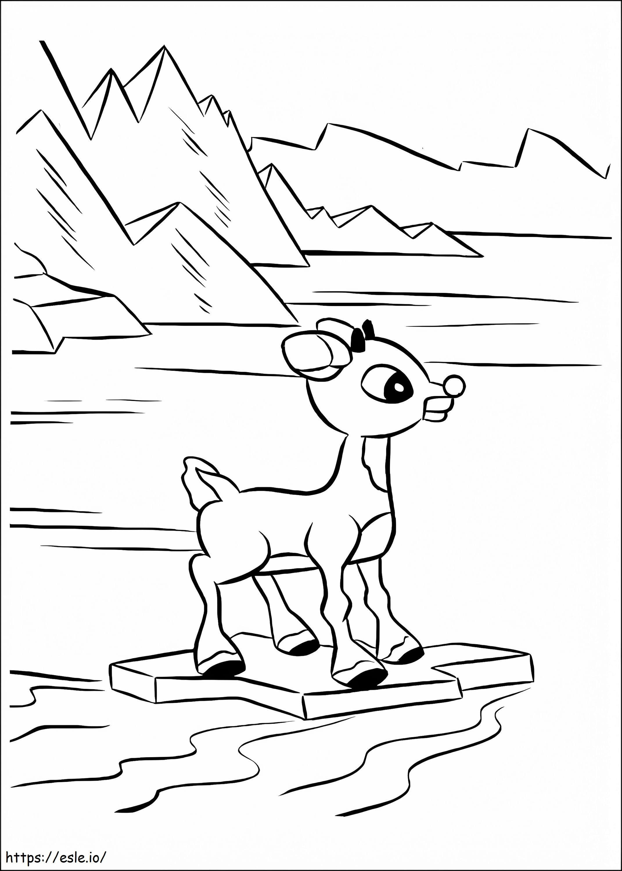 Lonely Rudolph coloring page