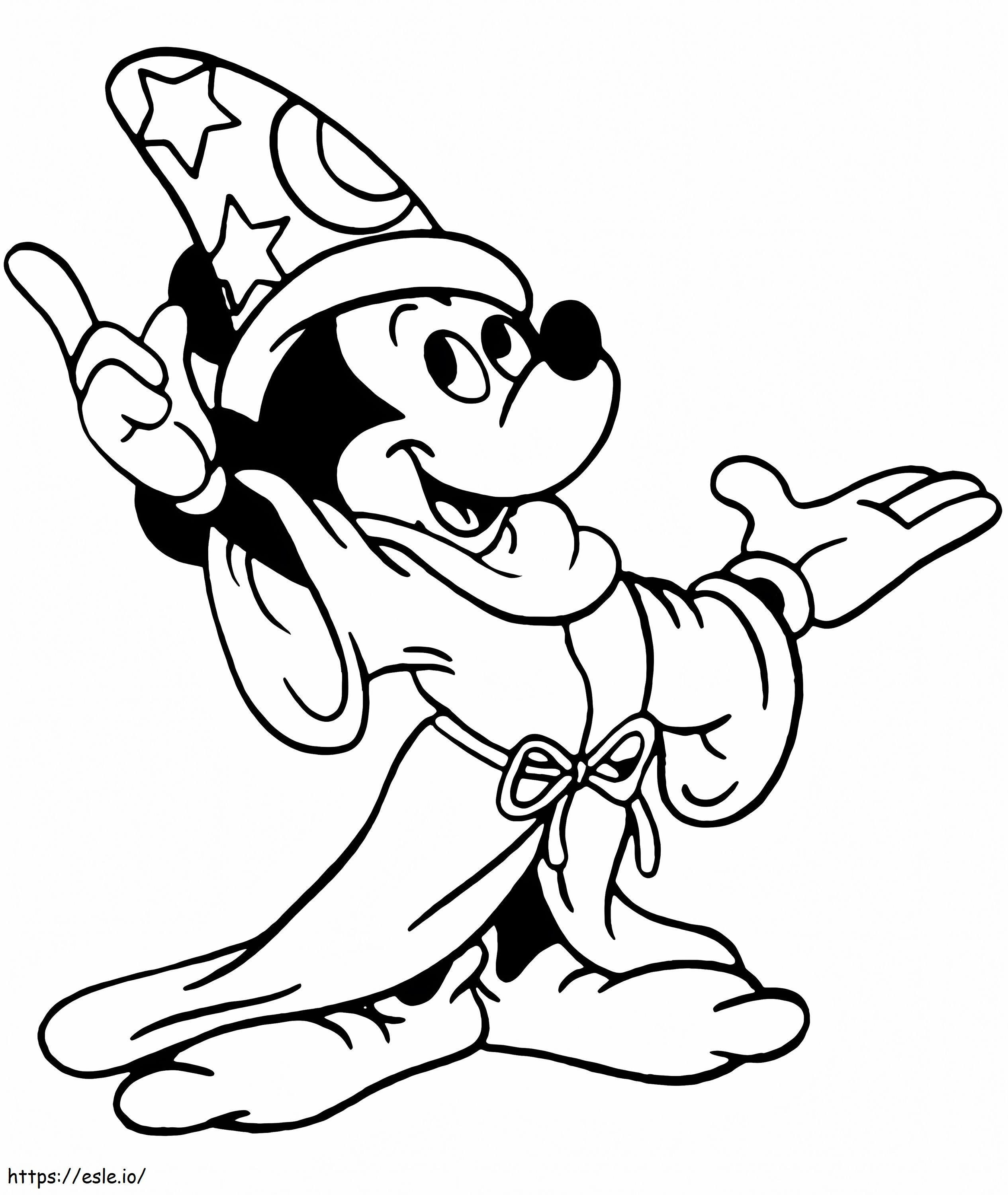 Coloriage Mickey Mouse magicien à imprimer dessin