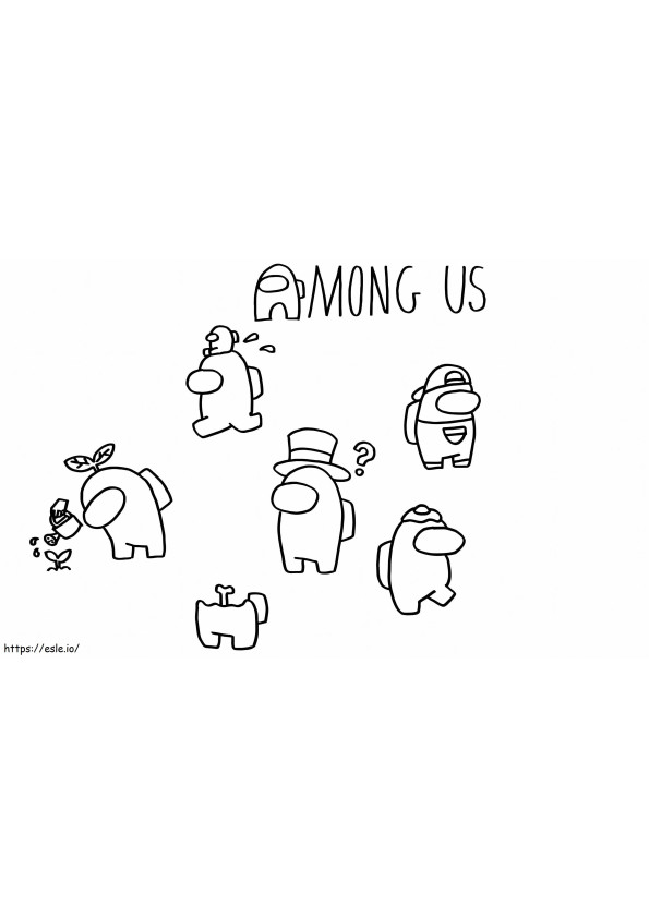 Among Us Characters coloring page
