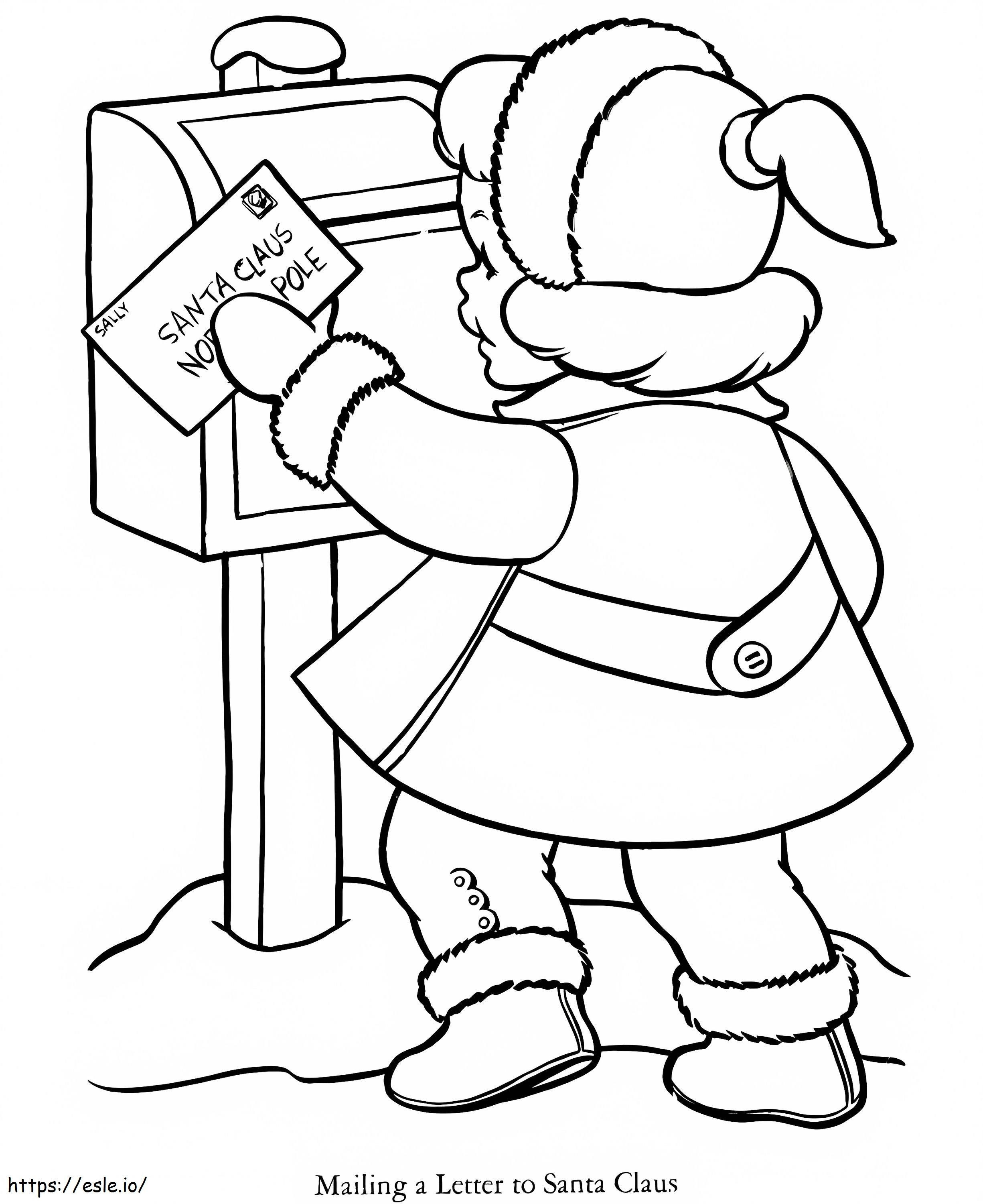 Mailing A Letter To Santa Claus coloring page