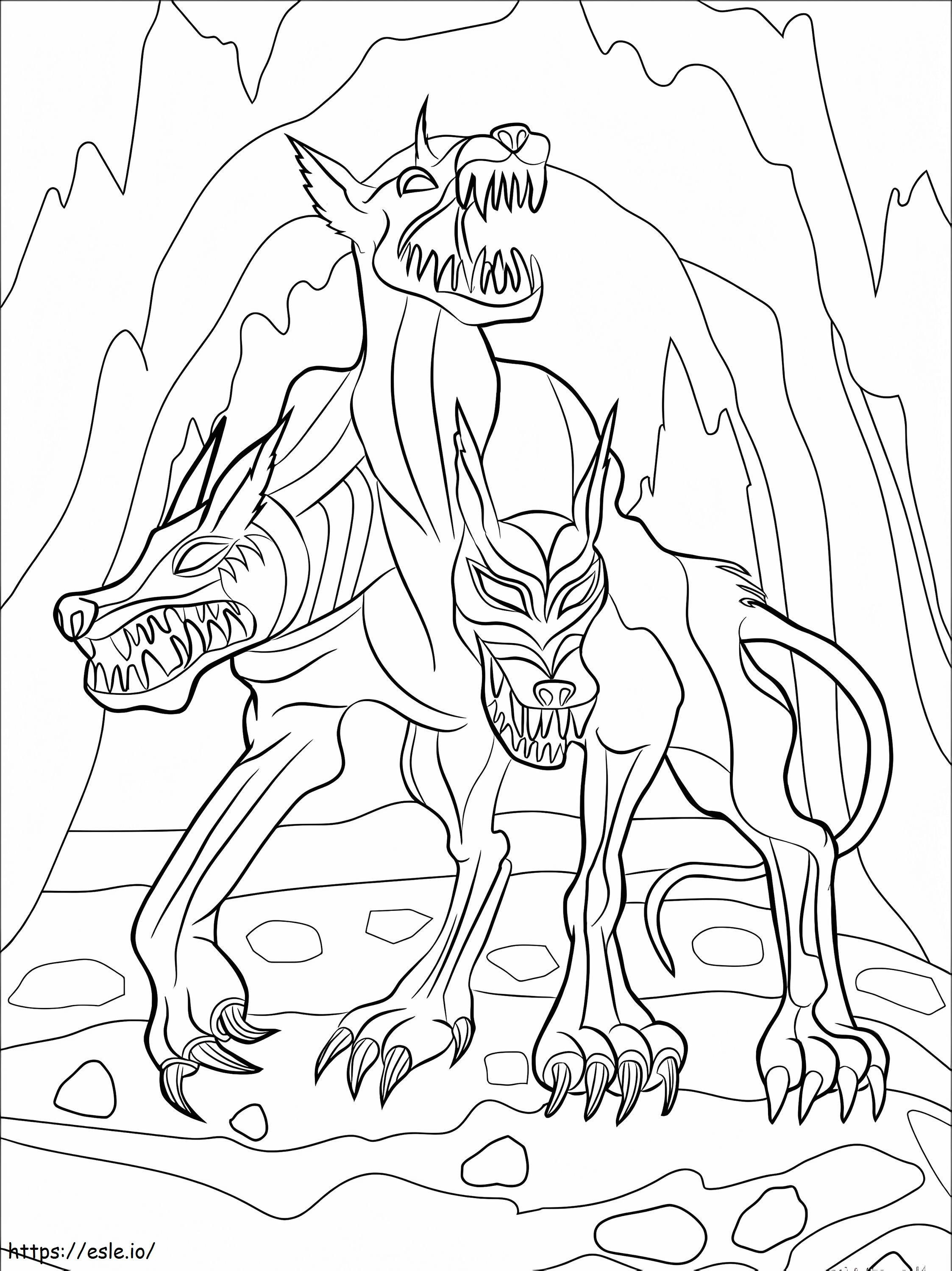 Cerberus From Hell coloring page