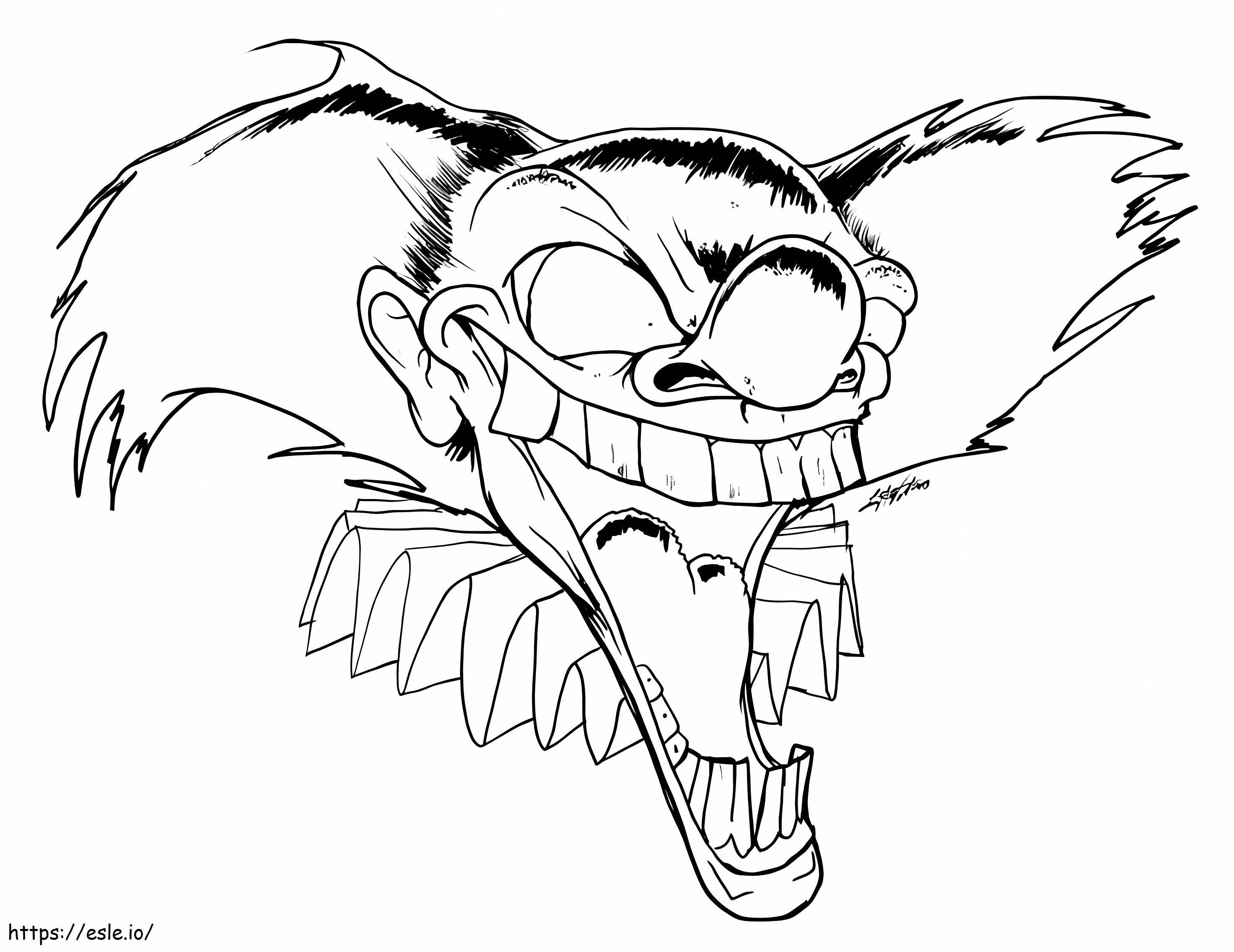 Scary Head Clown coloring page