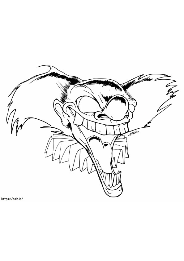 Scary Head Clown coloring page