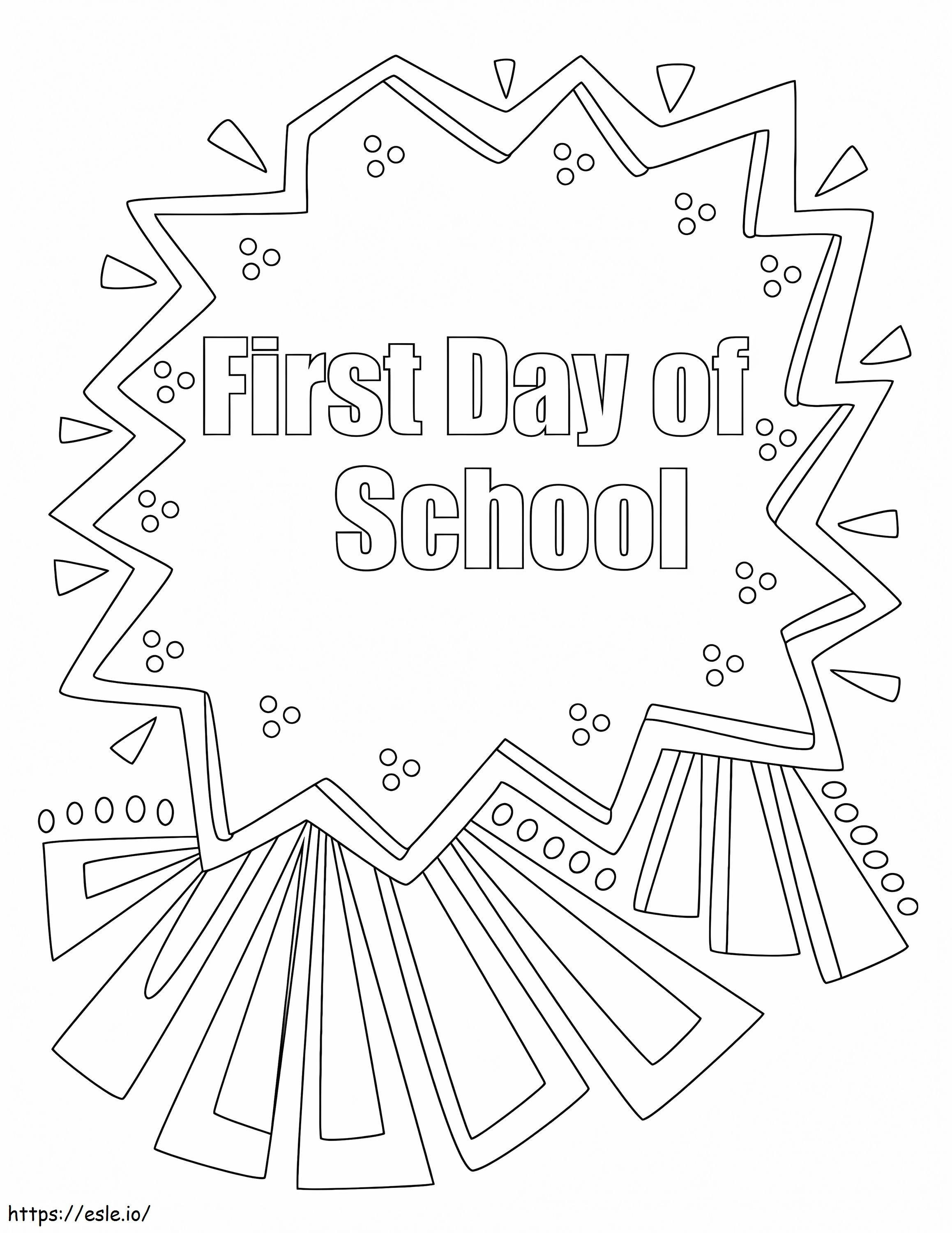 First Day Of School To Color coloring page