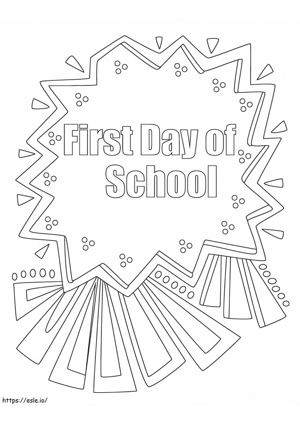 First Day Of School To Color coloring page