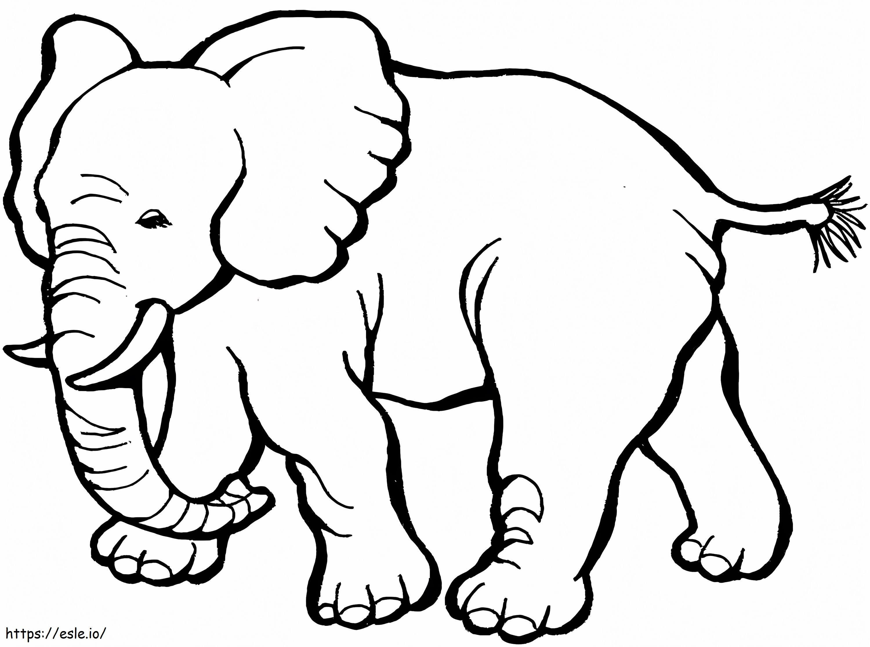 Elefantti 1 värityskuva
