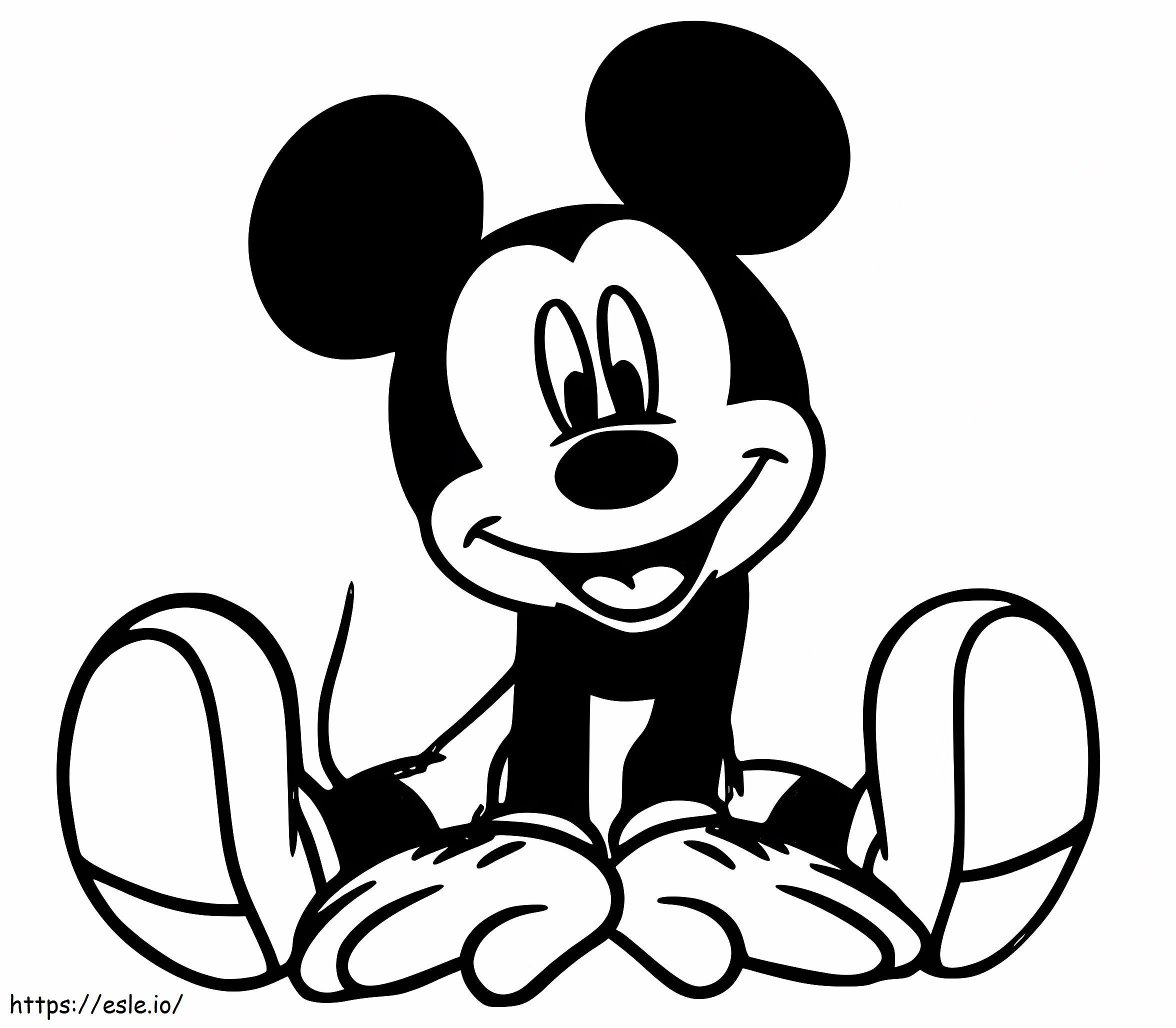  Mickey Mouse Sonriendo A4 para colorear