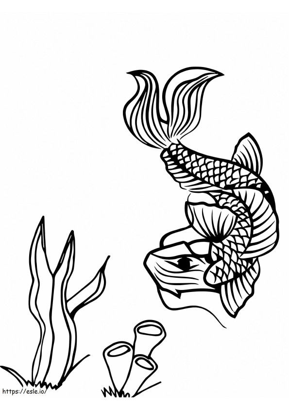 Coloriage Vieux poisson koi à imprimer dessin
