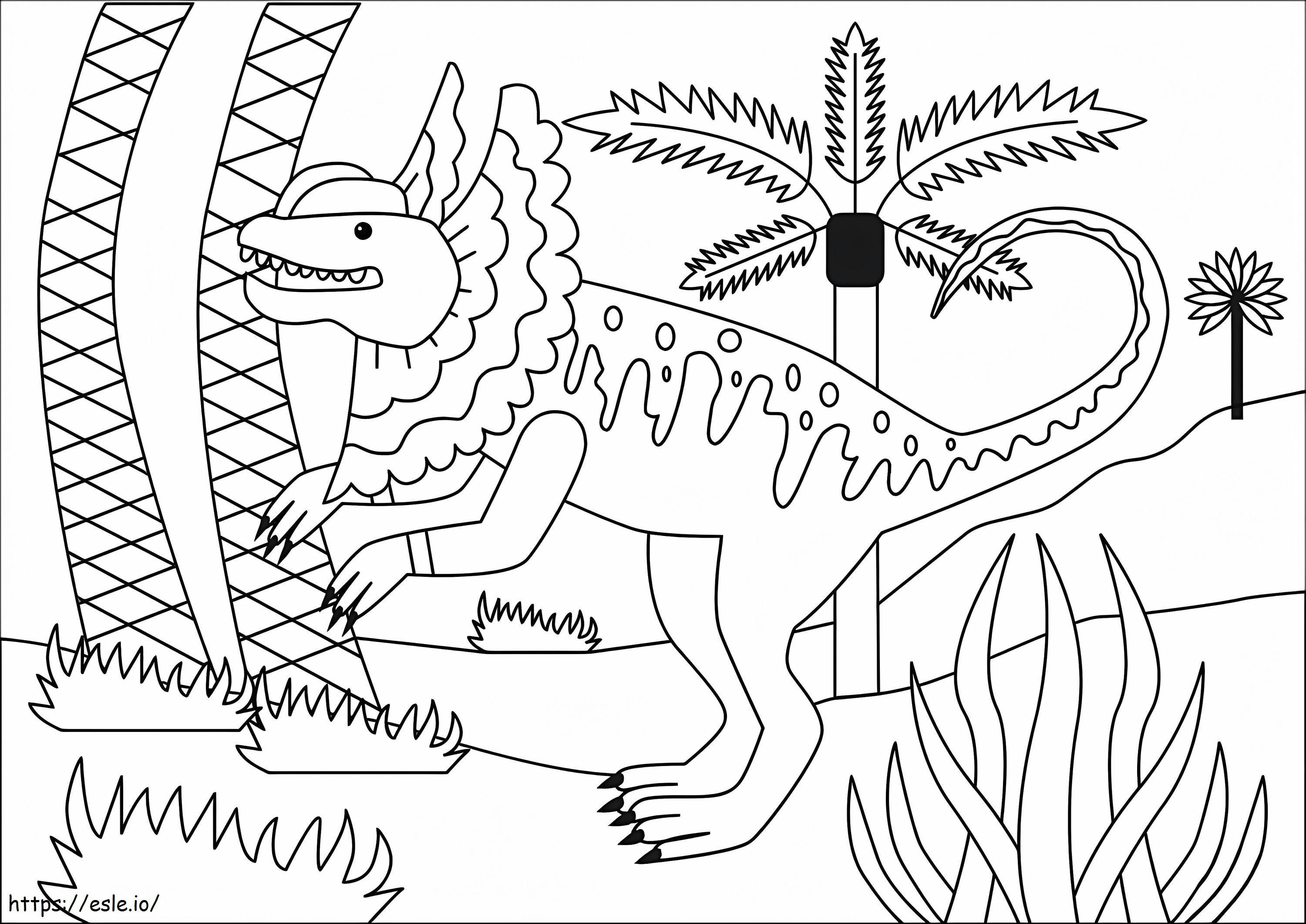 Simple Dilophosaurus coloring page