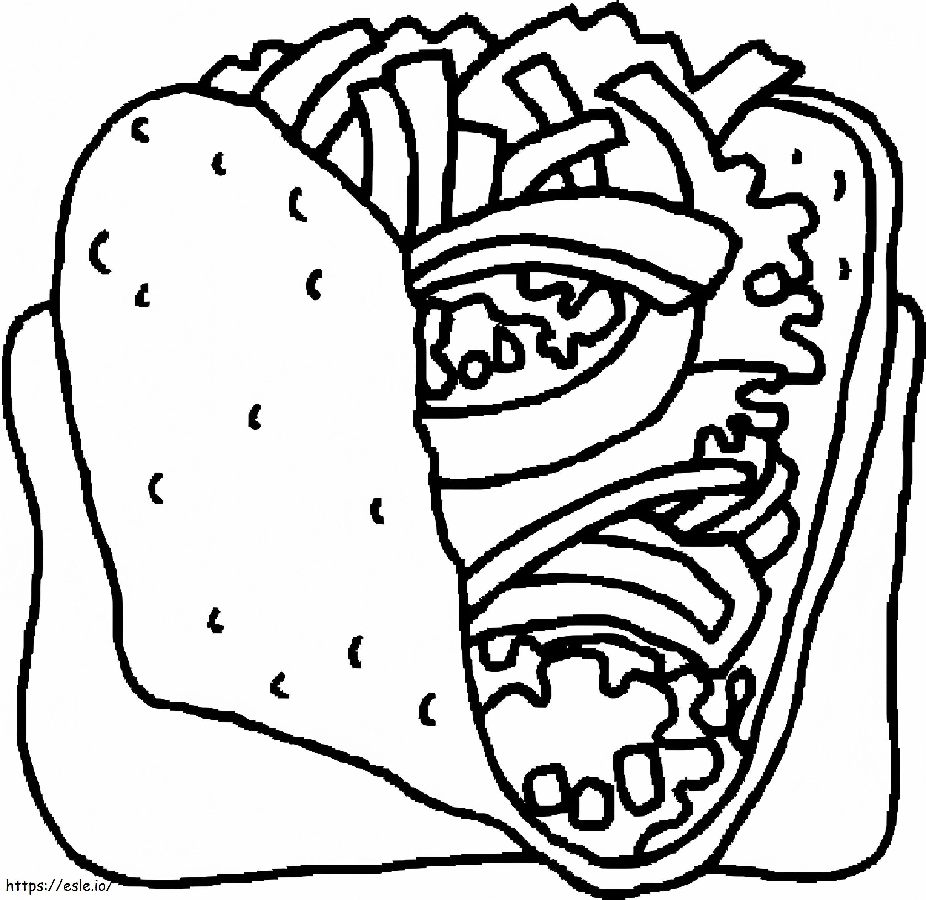 Coloriage Délicieux tacos à imprimer dessin