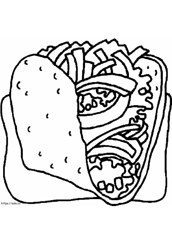Coloriage Délicieux tacos à imprimer dessin