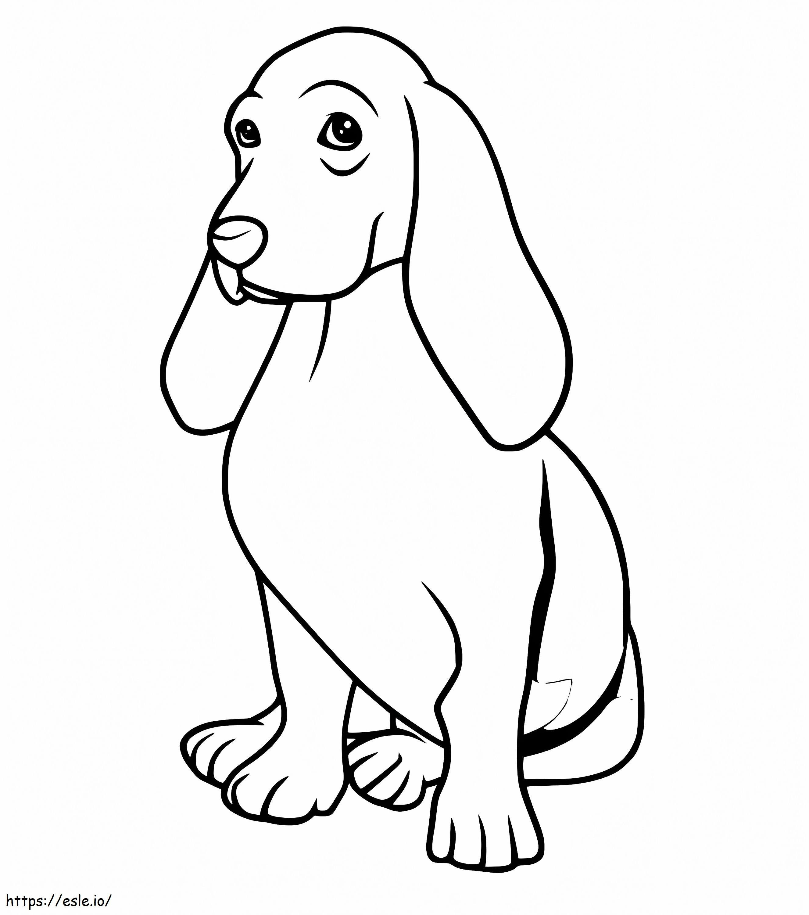 Easy Basset Hound coloring page