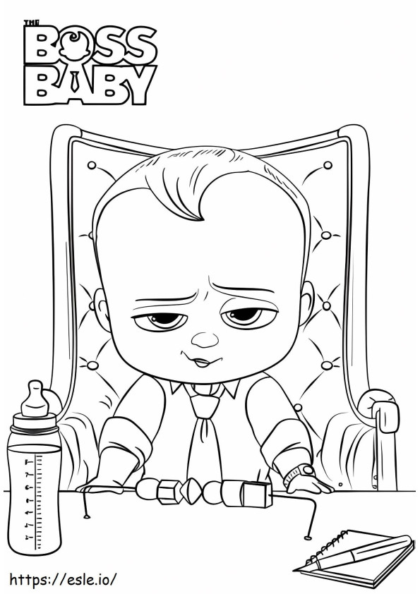 Boss Baby Smiling A4 coloring page