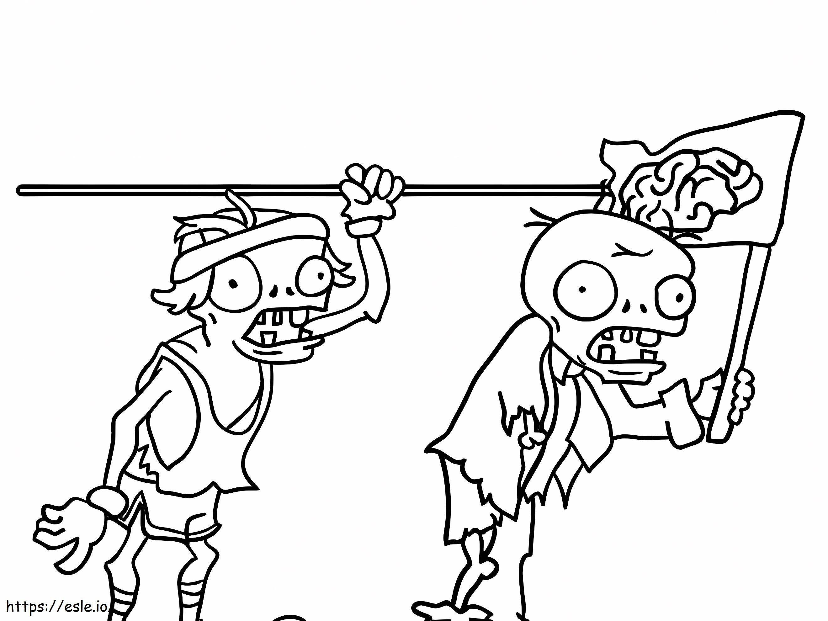Two Zombies coloring page