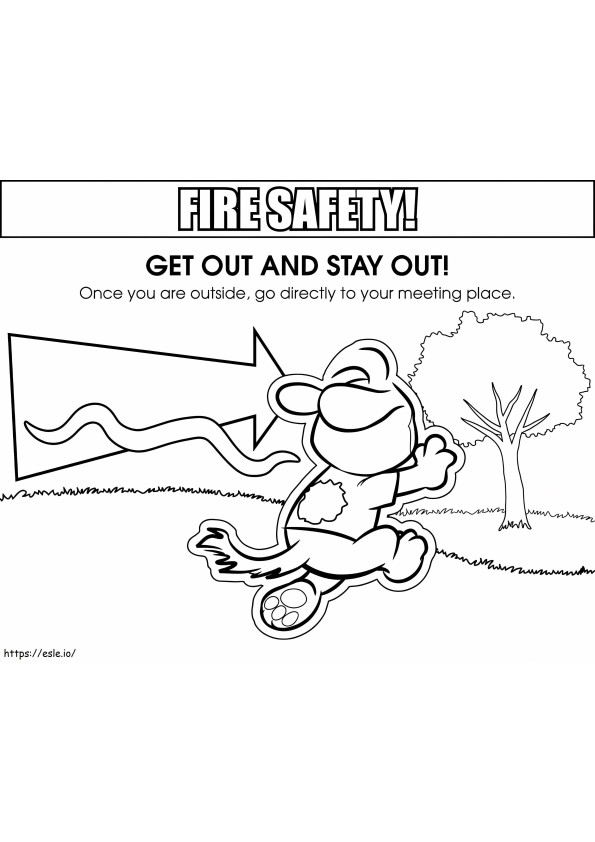 Dışarı Çıkın ve Uzak Durun Yangın Güvenliği boyama