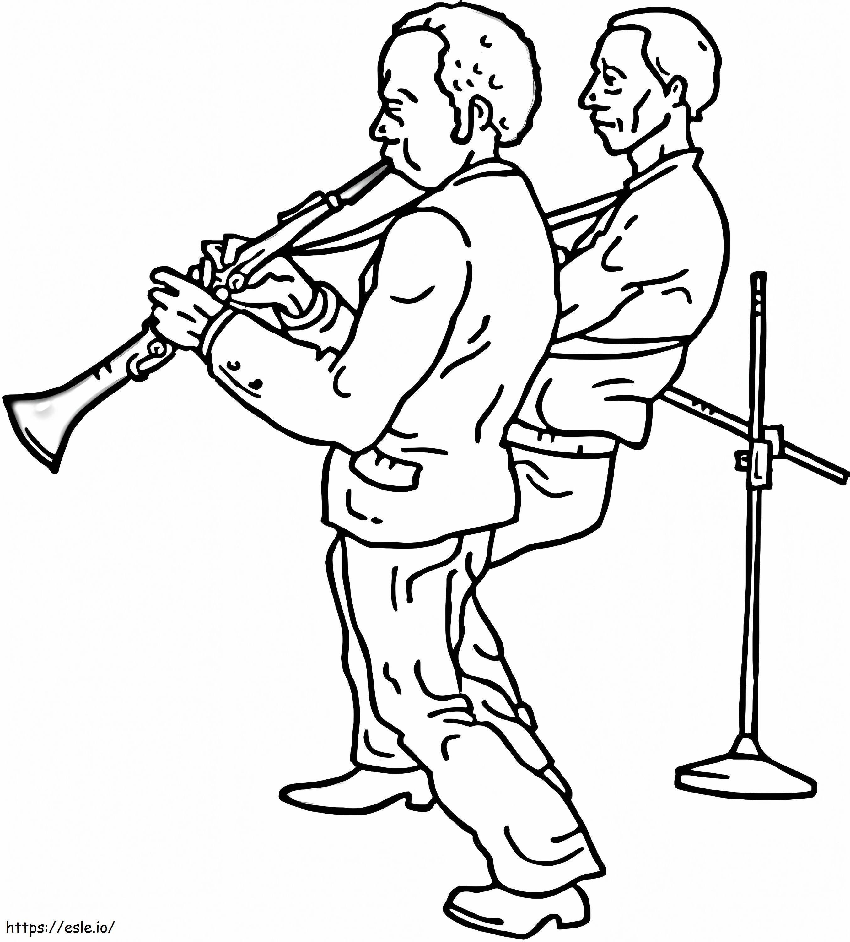 Coloriage Bande de clarinette à imprimer dessin