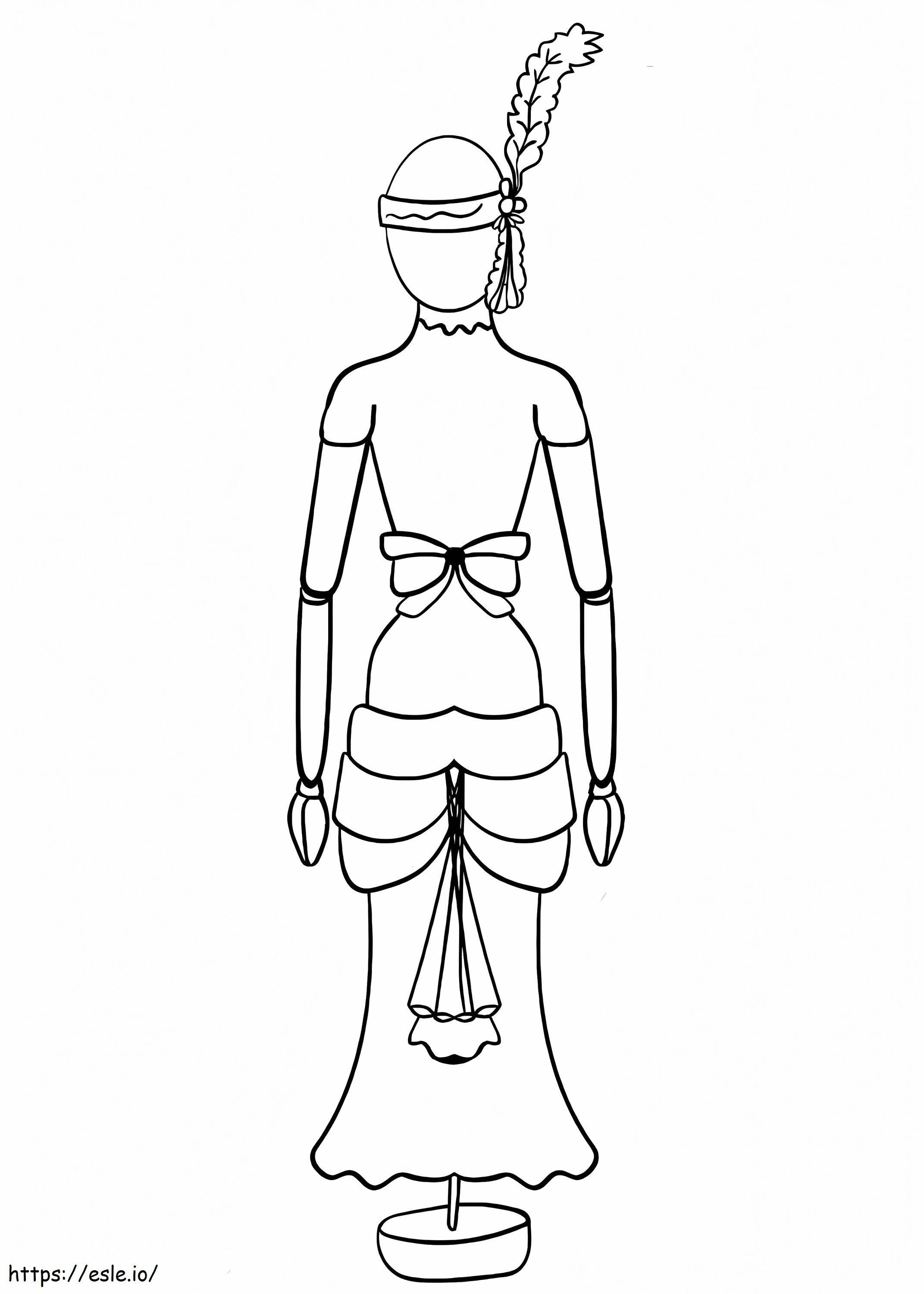 Mannequin With Dress coloring page