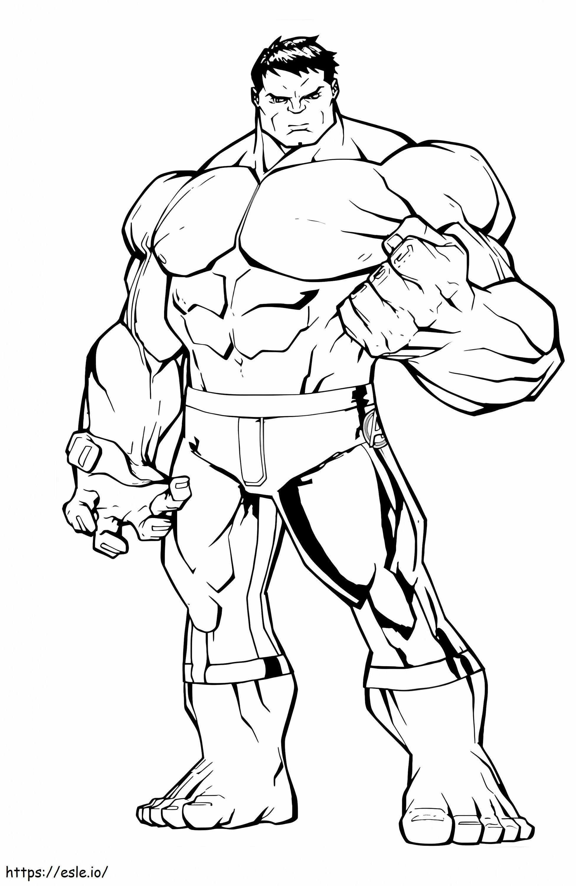 Strong Hulk A4 coloring page