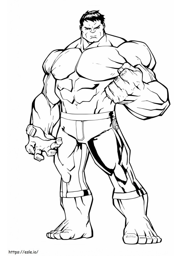  Hulk yang kuat A4 Gambar Mewarnai