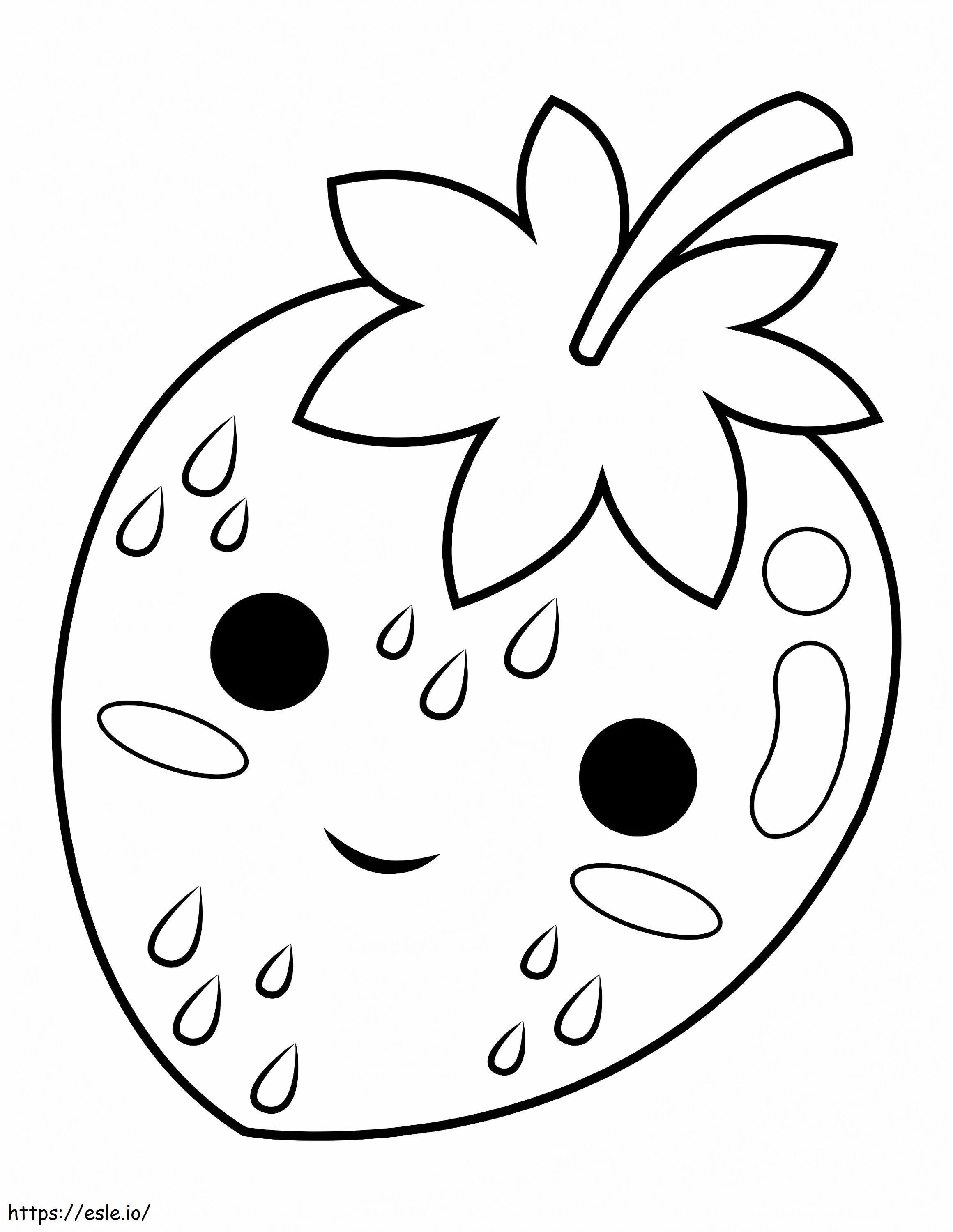 Smiling Strawberry coloring page