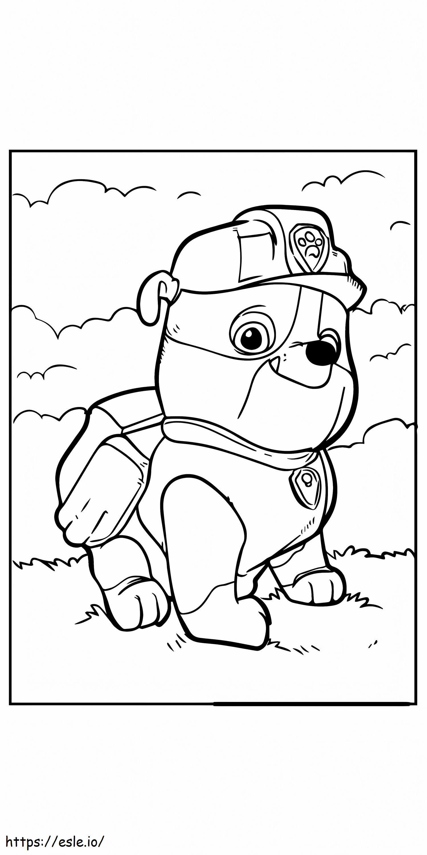 Paw Patrol Rubble Drawing coloring page