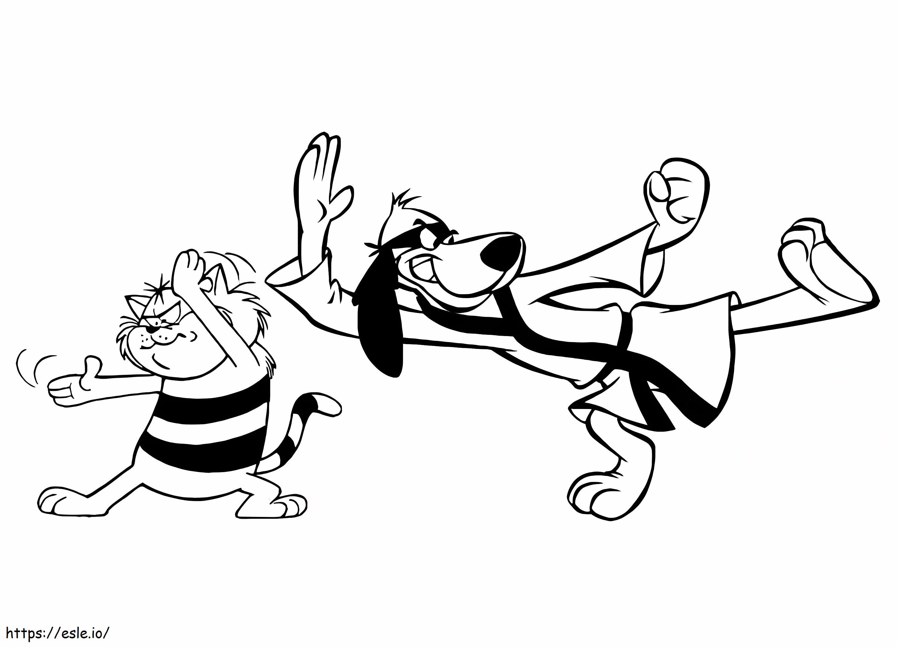 Spot Cat With Hong Kong Phooey coloring page