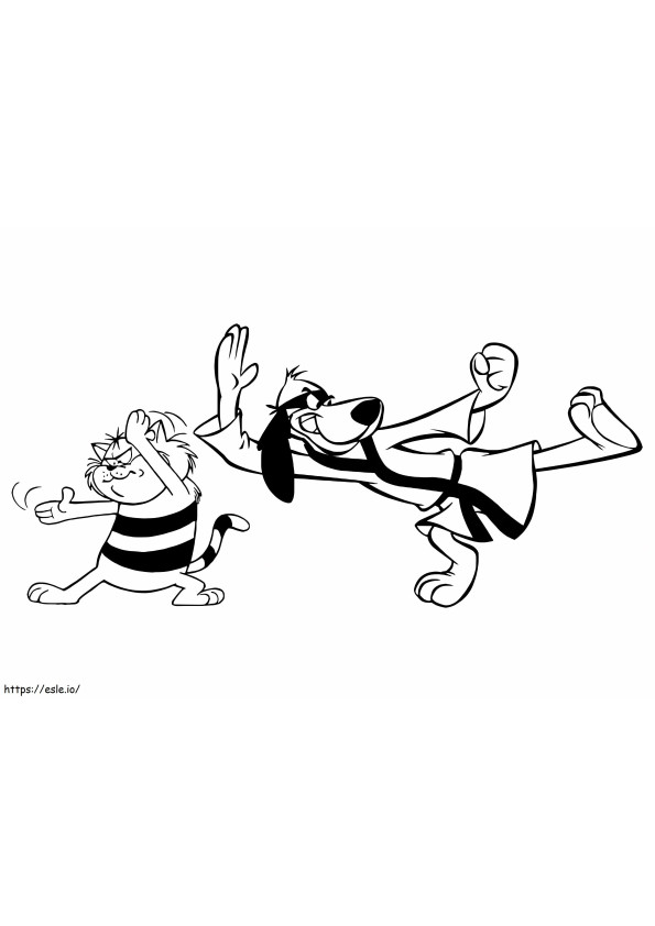 Spot Cat With Hong Kong Phooey coloring page